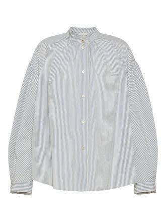 Forte_Forte striped buttoned shirt - women - Cotton/Polyamide - III - Blue