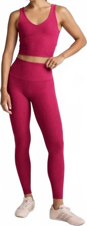 Beyond Yoga Spacedye Good Day Cropped Tank Top In Berry Red Heather
