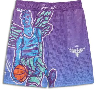 Puma MELO Charlotte Graphic Basketball Shorts Purple Glimmer 627745-01