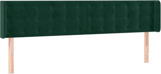 vidaXL Cabecero Con Led De Terciopelo Verde Oscuro 203x16x78/88 Cm Vidaxl