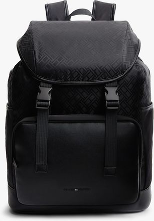 Tommy Hilfiger Mens Flag Logo Jacquard Travel Backpack - Black