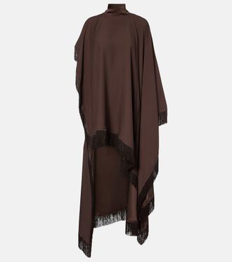 Taller Marmo New Age fringed asymmetric satin kaftan