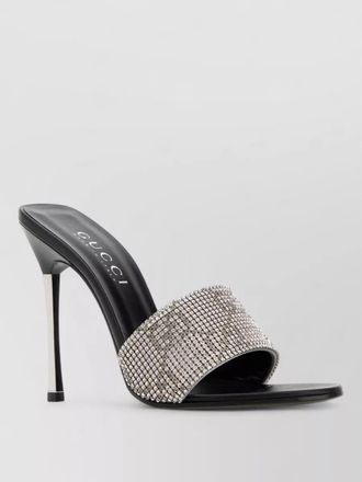 Gucci embellished strap fabric mules open toe