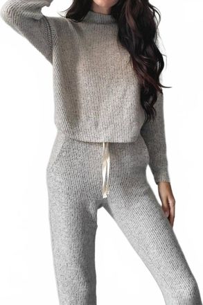 LBLC The Label Megan Cozy Sweater In Oatmeal And Black
