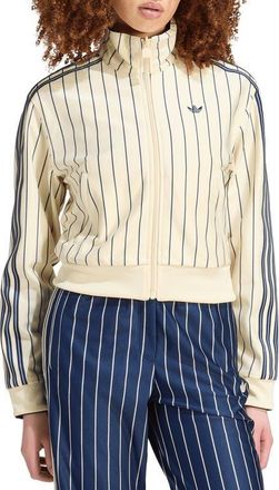 adidas Originals Pinstriped Track Jacket in Warm Vanilla/night Indigo at Nordstrom, Size X-Small