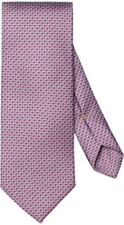 Eton Pink Geometric Print Silk Twill Tie in Medium Pink at Nordstrom