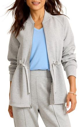 Tommy Bahama Palm Voyage Zip-Up Jacket in Pearl Grey Heather at Nordstrom, Size X-Small
