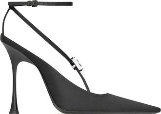 Saint Laurent Elegante Zwarte Pumps - Dames - Pumps - Zwart - 38 1/2 EU - Leer - Schoenen