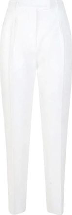 Max Mara Dames, Broeken, Wit, Maat: 2XS Leer