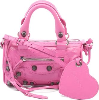 Balenciaga 2020s nano Le Cagoule leather tote bag - Pink