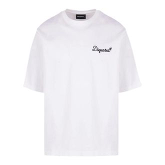 Dsquared2 T-Shirts, male, White, Size: L Loose Fit T-Shirt