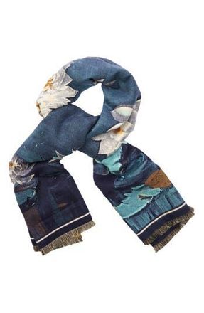 Saachi Floral Reversible Scarf in Dark Blue at Nordstrom Rack