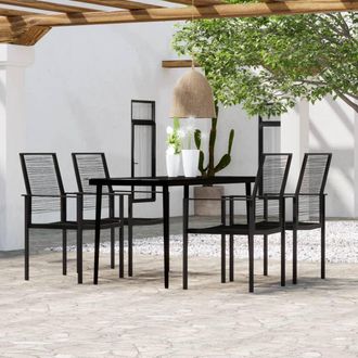 vidaXL Juego De Comedor Para Jard&iacute;n 5 Piezas Negro Vidaxl
