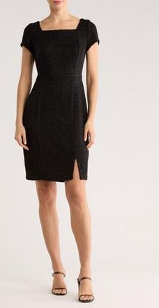 Connected Metallic Bouclé Cocktail Dress in Black at Nordstrom Rack, Size 12