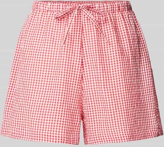 Jake*s Casual Pyjama-Shorts mit elastischem Bund und Tunnelzug in Kirsche, Größe 34