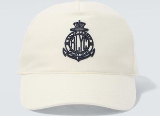 Ralph Lauren Purple Label Logo silk and linen canvas baseball cap