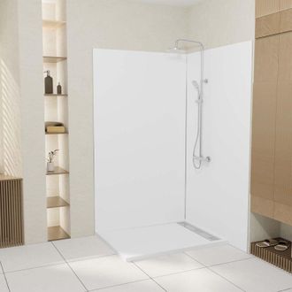 Aurlane Set di 2 Pannelli Murali in Alluminio Bianco 120x210 cm + Profili Cromati