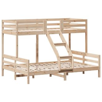 Berkfield Home Beautiful Bunk Bed without Mattress 80x200/140x200 cm Solid Wood in Light Tan