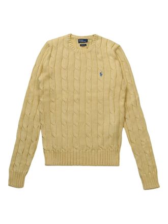 Polo Ralph Lauren cable-knit sweater - women - Cotton - L - Yellow