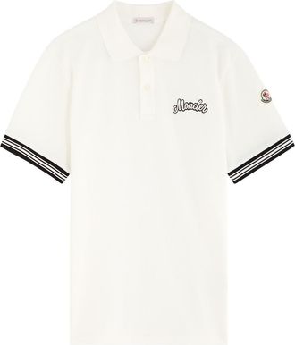 Moncler Logo-embroidered Cotton Polo Shirt - White - S