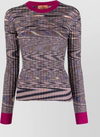 Missoni abstract print cashmere silk crew neck sweater