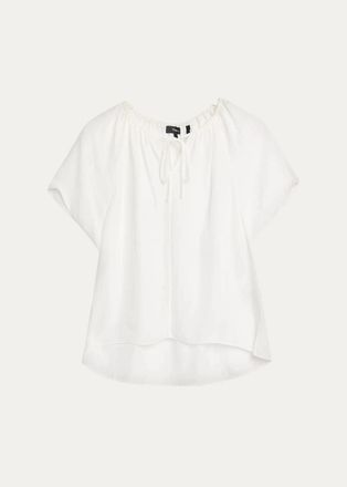 Theory Draped Front-Tie Blouse