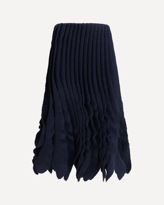 Alaia Tweed Knit Ruffle Skirt Female 36