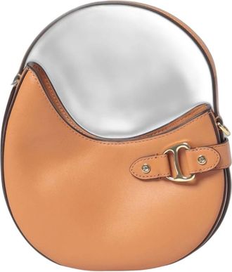 Ralph Lauren Leren schoudertas - Dames - Tassen - Bruin - Maat: ONE Size Zijde