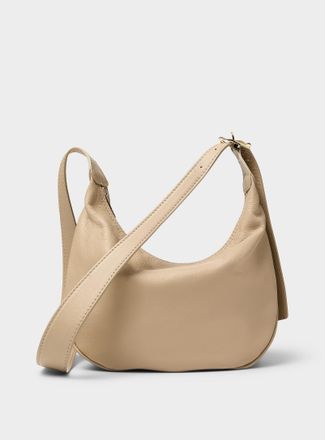 Simons Womens Textured-leather half-moon crossbody bag Exclusive collection from Italy