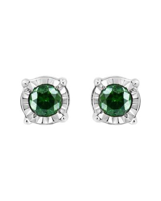 House of Brilliance Haus Of Brilliance Silver 0.25 Ct. Tw. Diamond Stud Earrings