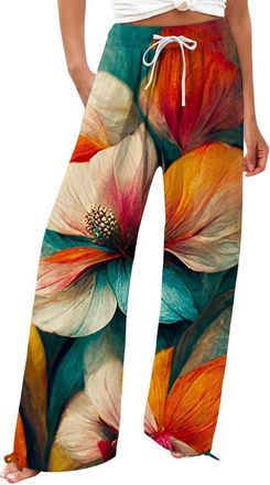 Generic Ladies Summer Trousers UK Navy Blue Scrub Pants for Women Light Weight Work Trousers Sweatpants Women Petite Gauze Shorts for Boho Pants for Plus Size