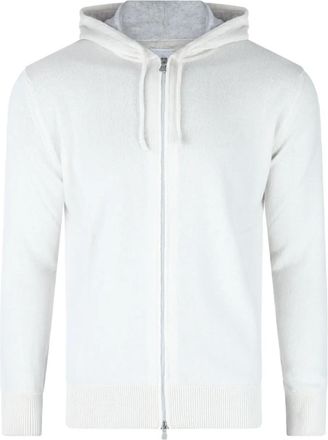 Eleventy Felpa in cashmere con zip - Bianco