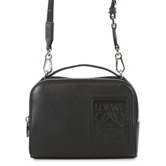 Loewe Black Satin Leather Handbag Shoulder Bag (Pre-Owned)