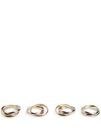 L'OBJET Three Ring napkin ring (set of four) - unisex - Platinum Plated Brass/24kt Gold Plate/Swarovski Crystal - One Size - Silver