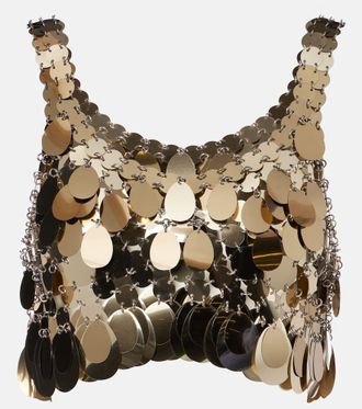 Paco Rabanne Sequined crop top