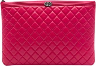 Chanel Pre-owned Leather chanel-bags - Dames - Vintage Clutch - Rood - ONE Size - Vintage