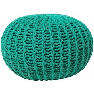 Beliani Beliani - Pouf poggiapiedi in tessuto verde smeraldo 50 x 35 cm conrad Conrad
