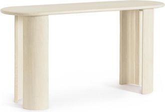 BIZZOTTO Ovale Massivholz Design Konsole Orlando 147 x 76 cm - Natural