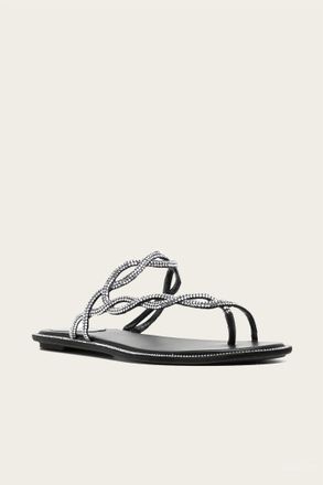 Rene Caovilla Womens Braid Flat Sandals In Black