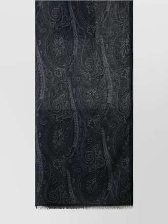 Etro cashmere blend scarf fringed hem
