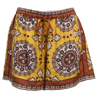 Nili Lotan Nili Lotan Printed Shorts in Multicolor Silk