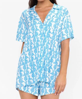Show me your Mumu Sunday Morning Pj Set In Seahorse