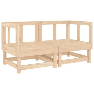 Berkfield Home Garden Corner Sofas 2 pcs Solid Wood Pine in Natural