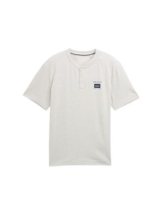 Tom Tailor Henleyshirt TOM TAILOR, Herren, Gr. 3XL, weiss (sanftes wei&szlig; multicolor nep), Jersey, Obermaterial: 83% Baumwolle, 17% Polyester, meliert, regular fit