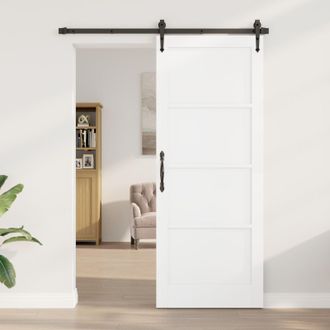 Berkfield Home Interior Door ORKDAL White 83x211x4 cm Solid Wood Pine | Size: 83 x 211 x 4 cm