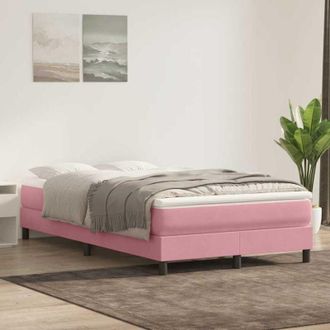 vidaXL Letto a Molle senza Materasso Rosa 120x220 cm in Velluto vidaXL