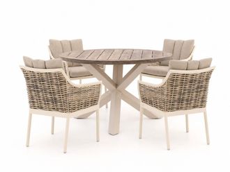 Apple Bee Milou/ROUGH-Y &oslash;120cm dining tuinset 5-delig