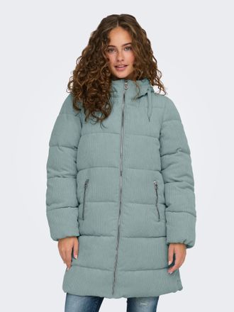 Only Steppjacke ONLY ONLDOLLY LONG CORDUROY PUFFER OTW, Damen, Gr. XS, abyss detail:big wales, Cord, Obermaterial: 100% Polyester, unifarben, regular fit t
