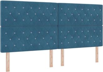 vidaXL Cabecero Led Argyle Con Cabecera Azul Oscuro 100 Cm Terciopelo Vidaxl