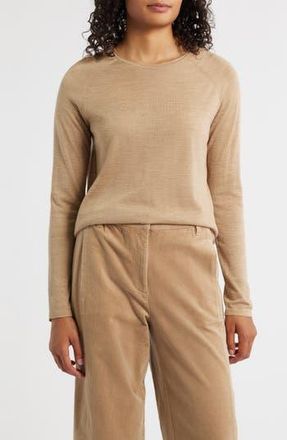Eileen Fisher Crewneck Wool Sweater in Biscuit at Nordstrom Rack, Size Xx-Small
